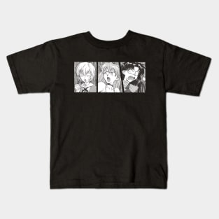 Rei, Asuka and Misato - Dark Kids T-Shirt